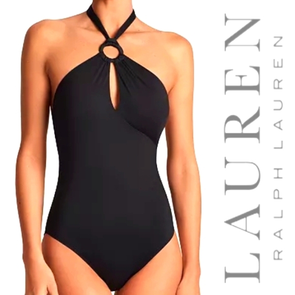 Ralph Lauren Other - NWT LAUREN RALPH LAUREN Macrame-Ring High-Neck One-Piece Swimsuit- BLACK